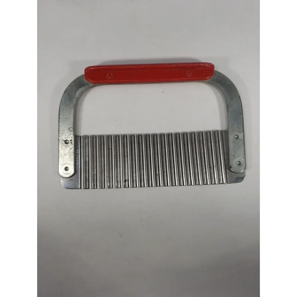 Vintage Huot Serrater Meat Tenderizer Red Plastic Handle Stainless Steel USA MCM